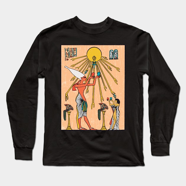 Aten - Ancient Egypt design Long Sleeve T-Shirt by Anonic